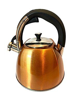 Vintage Aroma Stainless Steel Copper color Whistling Tea Kettle Pot - 2.5 qt.